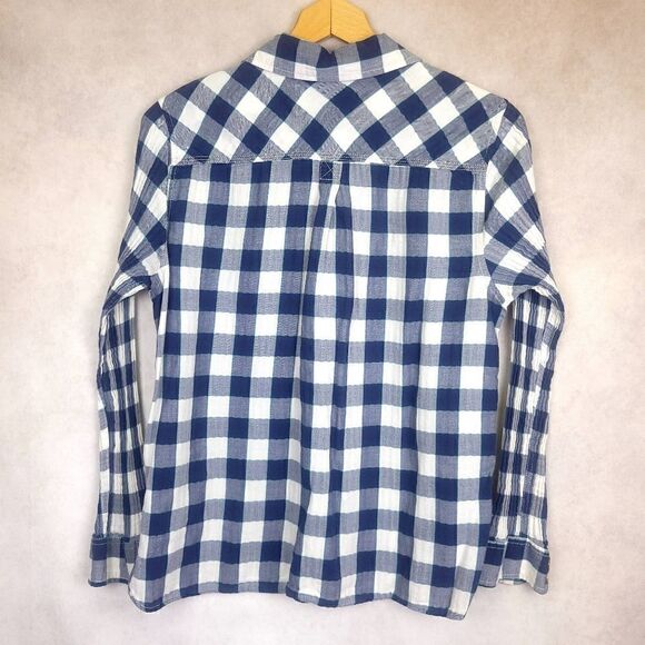 Sonoma Blue and White Checkered Long Sleeve Buttondown Shirt Size Large - Picture 4 of 4
